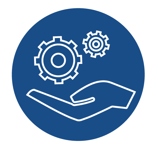 Parts & Service Icon: Maintenance Dark Blue Circle