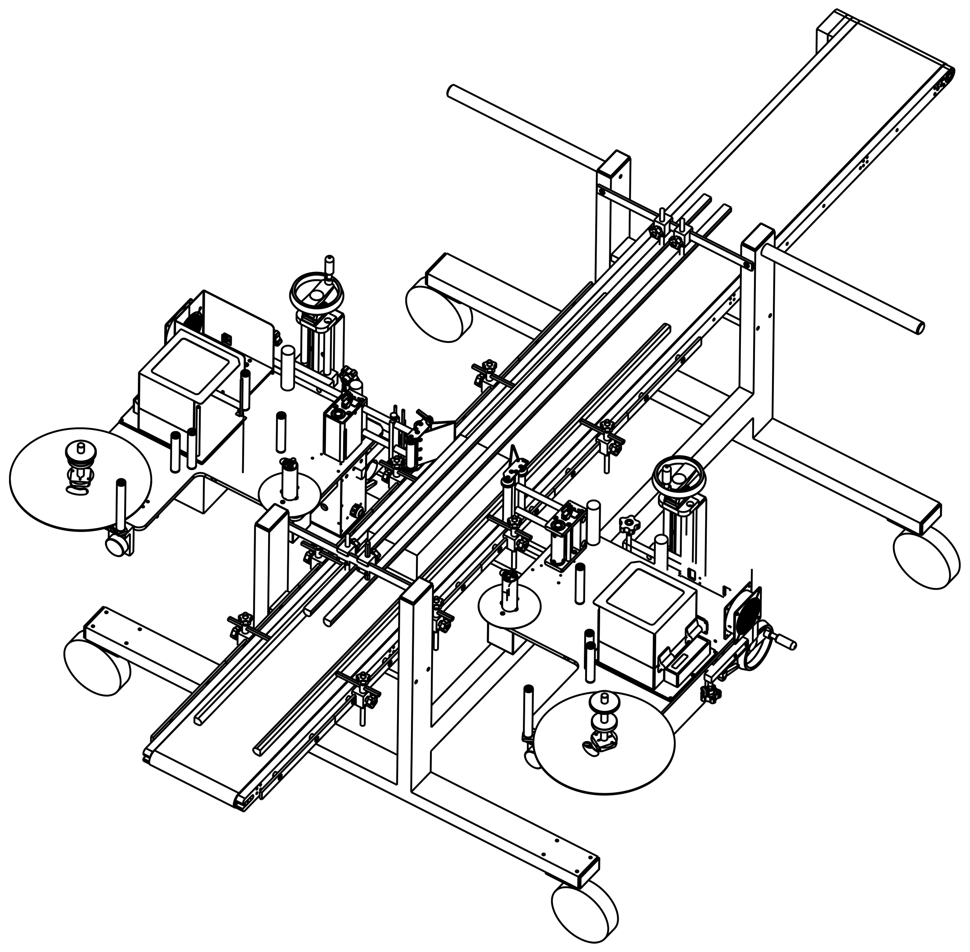 Line drawing of automated horticulture machinery