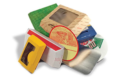 Exemplos de embalagem para alimentos em caixa dobrável 