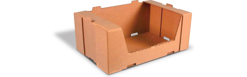 An open VPS.5 corrugated container.