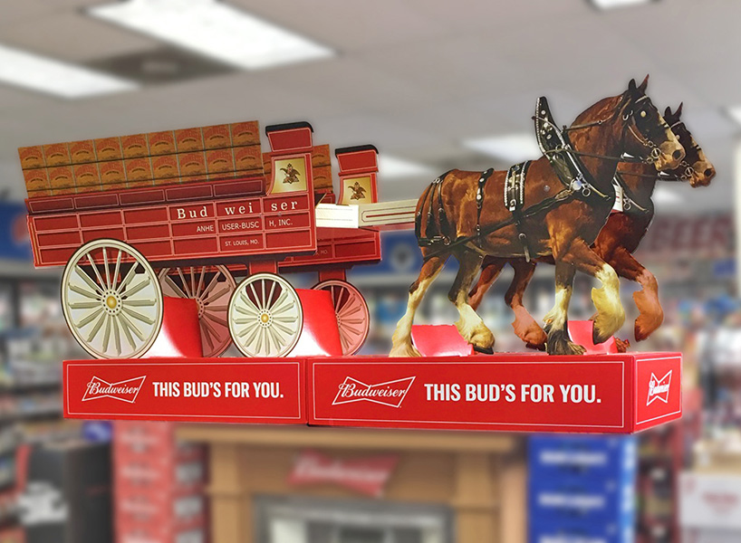 Budweiser clydesdales display in the convenience channel