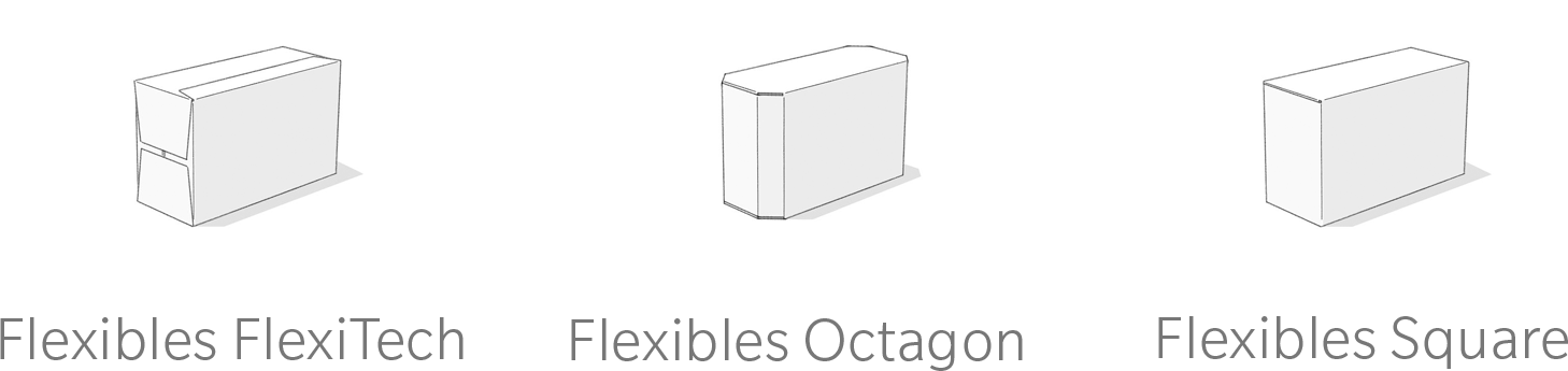 Flexibles folding carton format renderings.